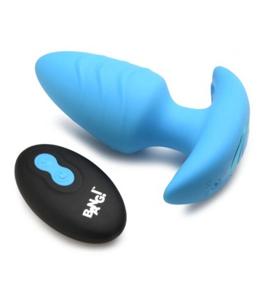 PLUG VIBRADOR Y ROTADOR C/ MANDO USB AZUL