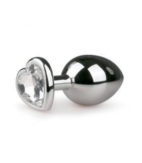 PLUG METALICO N7 CON PIEDRA TRANSPARENTE PLATEADO