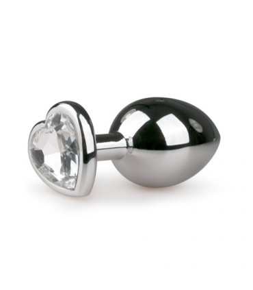 PLUG METALICO N7 CON PIEDRA TRANSPARENTE PLATEADO 