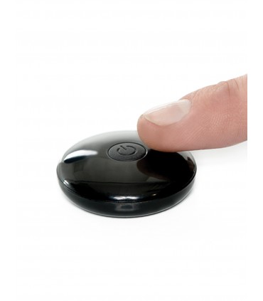 7" HOLLOW STRAP-ON WITH REMOTE TAN/ BLACK