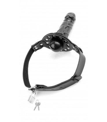 DELUXE BALL GAG WITH DILDO BLACK