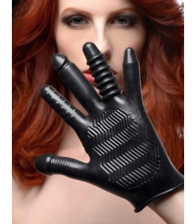 GUANTE NEGRO C/ ESTRÍAS DIFERENTES