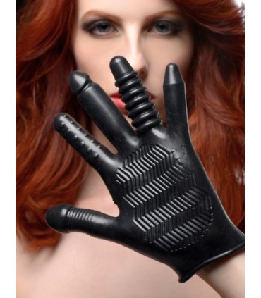 GUANTE NEGRO C/ ESTRÍAS DIFERENTES