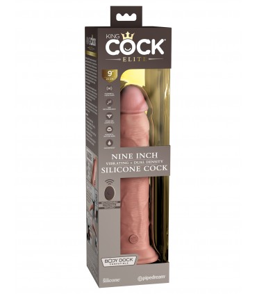 9" DUAL DENSITY VIBRATING SILICONE COCK WITH REMOTE LIGHT