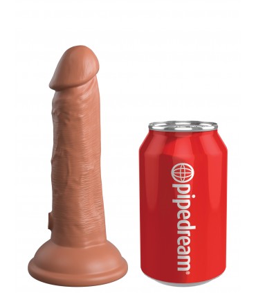 6" DUAL DENSITY SILICONE COCK TAN