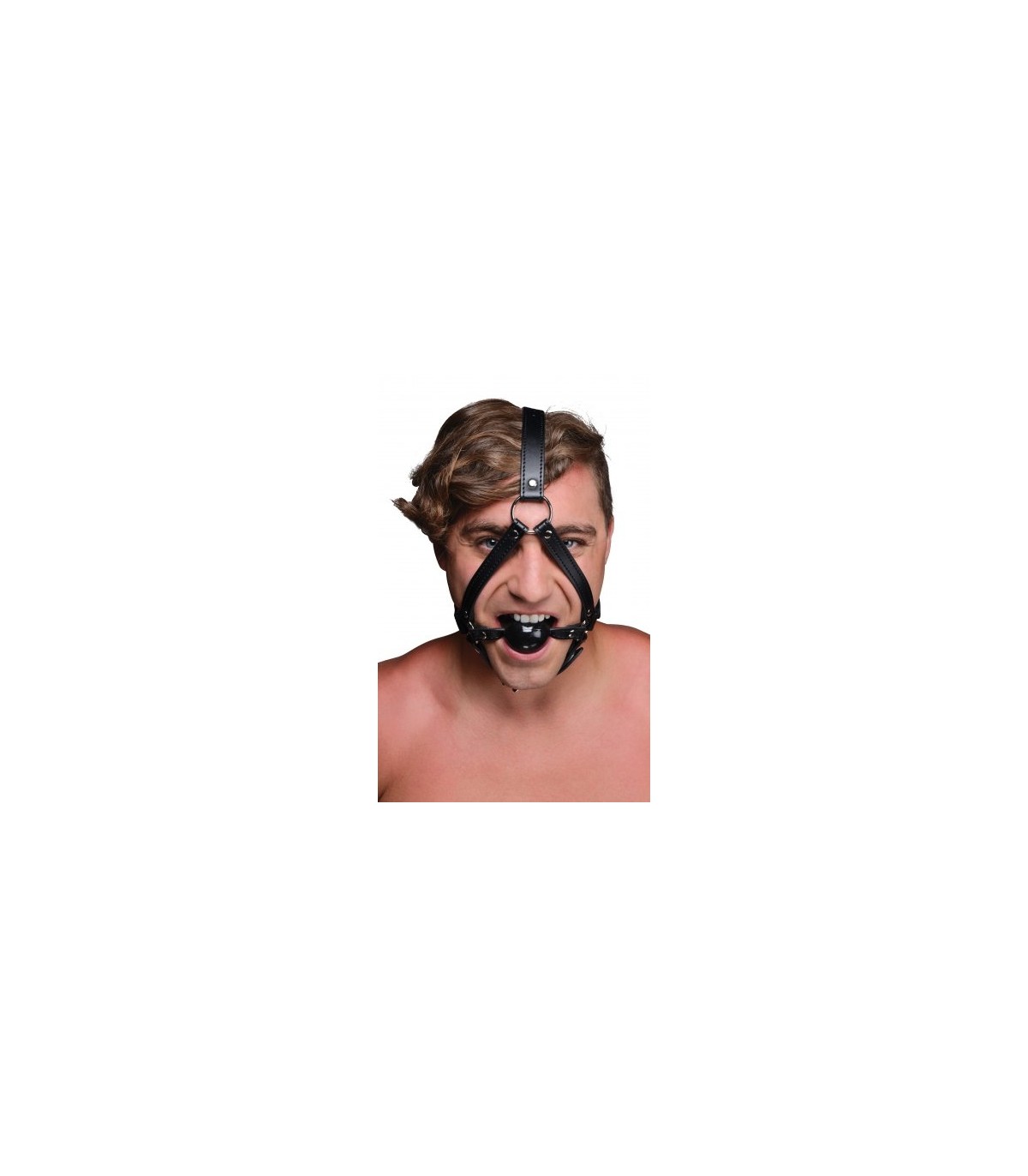 MORDAZA CON ARNÉS CABEZA NEGRO