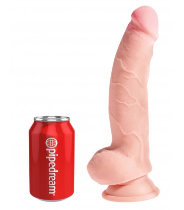 8" TRIPLE DENSITY FAT COCK WITH BALLS LIGHT