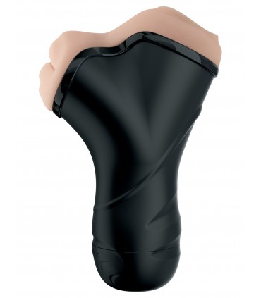 DOUBLE PENETRATION VIBRATING STROKER LIGHT/BLACK