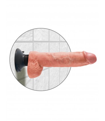 10" VIBRATING COCK WITH BALLS LIGHT