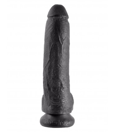 9" COCK WITH BALLS BLACK