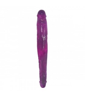DILDO DOBLE SLIM STICK 33 CM MORADO
