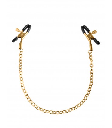 CHAIN NIPPLE CLAMPS GOLD/BLACK