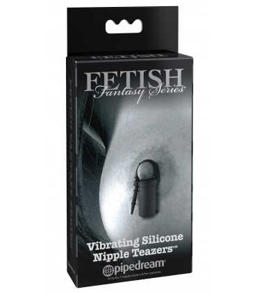 VIBRATING SILICONE NIPPLE TEAZERS BLACK