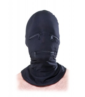 ZIPPER FACE HOOD BLACK
