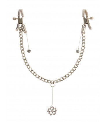 CRYSTAL NIPPLE CLAMPS SILVER