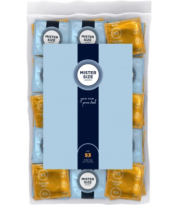 PRESERVATIVOS MISTER SIZE PURE FEEL EXTRA FINO 53MM 100 UDS