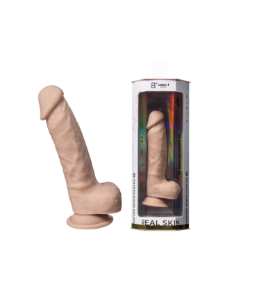 SILEXD DILDO REAL SKIN MODEL 1 8" FLESH CON TESTICULOS