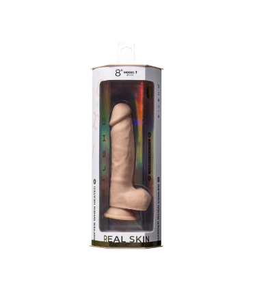 SILEXD DILDO REAL SKIN MODEL 1 8" FLESH CON TESTICULOS