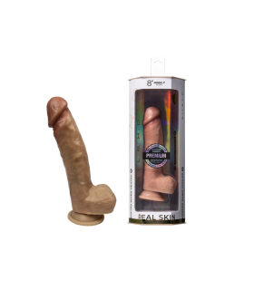 Gode SILEXD PREMIUM MODÈLE PEAU RÉELLE 1 8" AVEC TESTICULES