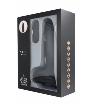 UP & DOWN REALISTIC VIBRATOR "R13" BLACK 20CM W/ REMOTE CONTROL