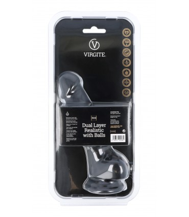 DUAL LAYER REALISTIC 18'5CM WITH BALLS R33 BLACK