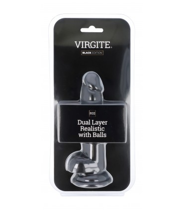 DUAL LAYER REALISTIC 17CM WITH BALLS R32 BLACK