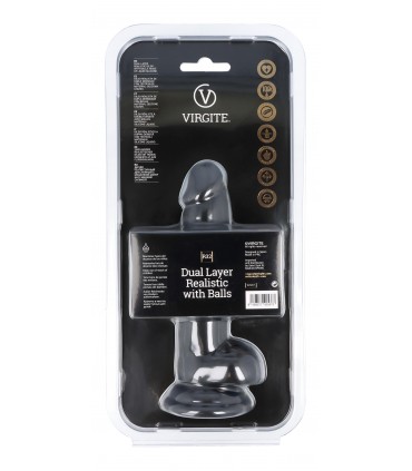 DUAL LAYER REALISTIC 17CM WITH BALLS R32 BLACK