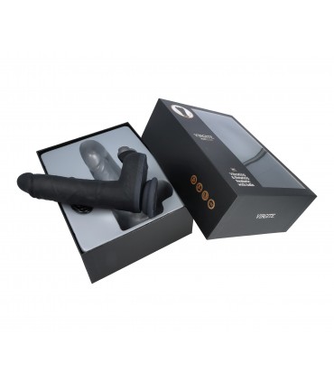 REALISTIC VIBRATOR & ROTATOR R9 BLACK 19CM W/ REMOTE CONTROL