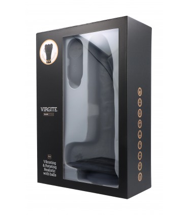 REALISTIC VIBRATOR & ROTATOR R10 BLACK 21CM W/ REMOTE CONTROL