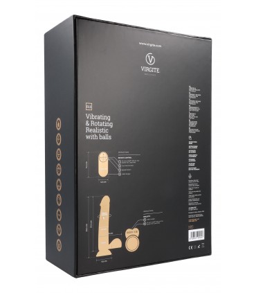 REALISTIC VIBRATOR & ROTATOR R10 BLACK 21CM W/ REMOTE CONTROL