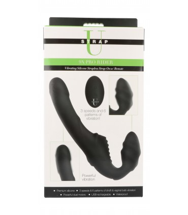 DOUBLE VIBR USB SILICON HARNESS SLIM RIDER SCHWARZ MIT STEUERUNG