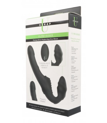 DOUBLE VIBR USB SILICON HARNESS SLIM RIDER SCHWARZ MIT STEUERUNG