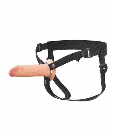 6" SILICONE HOLLOW STRAP-ON - DUAL DENSITY