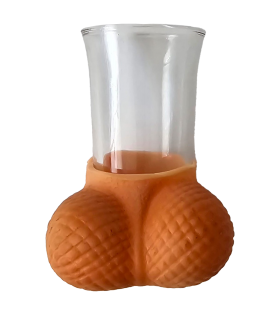 CHUPITO DE CRISTAL CON HUEVOS CARNE PACK 12 UND