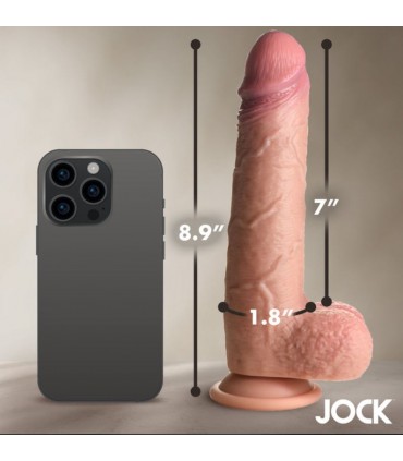 JOCK ECHTER HAUT-SILIKON-DILDO 22'86 CM MIT KUGEL