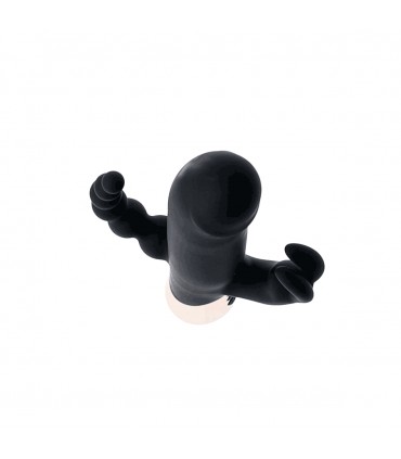 VIBRATORE A CONIGLIO RICARICABILE HARLEQUIN CON FORMA DILDO GIREVOLE