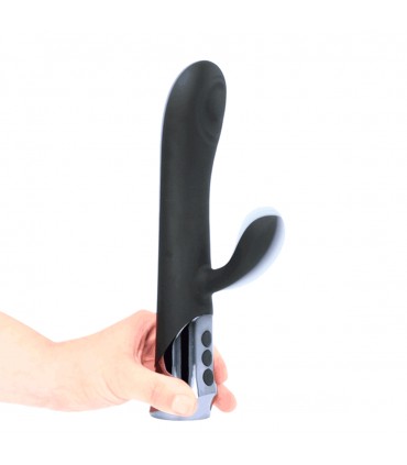 VIBRATEUR RECHARGEABLE EN SILICONE HAVANA AVEC LAPIN TAPING ET TIGE TAPING