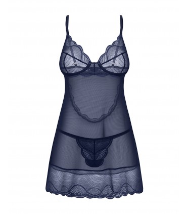 NIGHTLY BLUE CHEMISE & THONG XL/2XL
