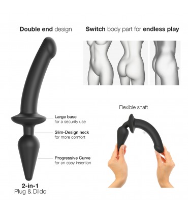 DILDO SWTICH PLUG-IN-SEMI-REALISTIC BLACK XXL
