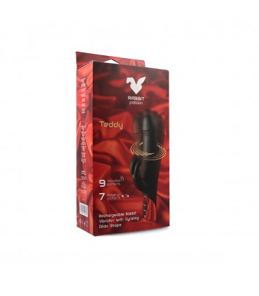 VIBRATORE TEDDY RICARICABILE CONIGLIO CON FORMA DILDO GIREVOLE