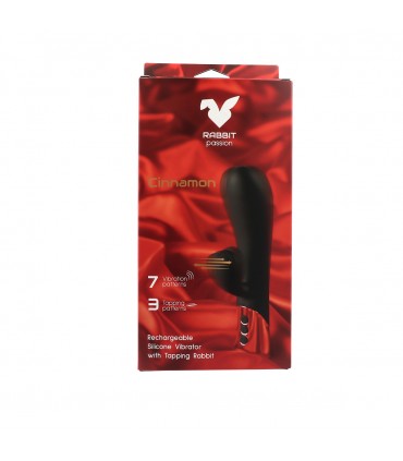VIBRATEUR RECHARGEABLE EN SILICONE CANNELLE AVEC LAPIN TAPING