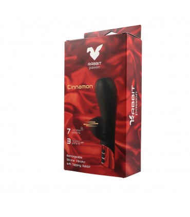 VIBRATEUR RECHARGEABLE EN SILICONE CANNELLE AVEC LAPIN TAPING