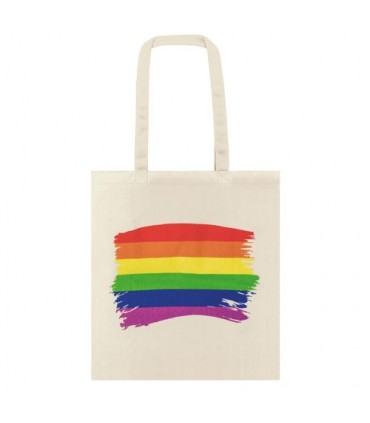 Borsa in cotone con bandiera arcobaleno