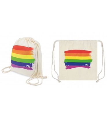 BAUMWOLLRUCKSACK MIT REGENBOGENFLAGGE