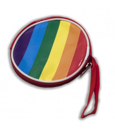 Runde Geldbörse mit Regenbogenflagge