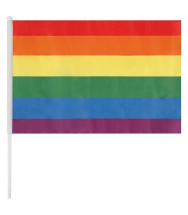 12 BANDERIN PEQUEÑO 20 X 15 CM BANDERA ARCO IRIS
