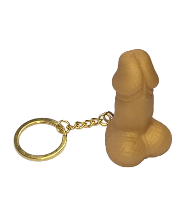 12 LLAVERO DE GOMA DURA DE PENE COLOR DORADO