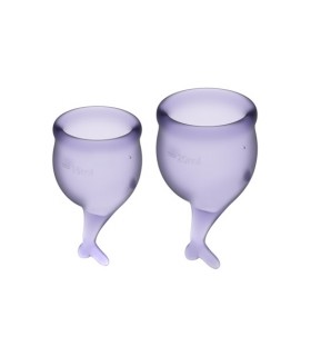 SATISFYER SET 2 COPAS MENSTRUALES FEEL SECURE LILA