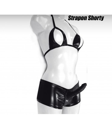 CONJUNTO SHORTY STRAP-ON NEGRO