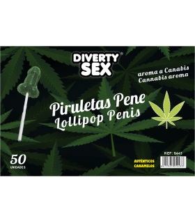 50 PIRULETAS PENE CON AROMA A MARIHUANA